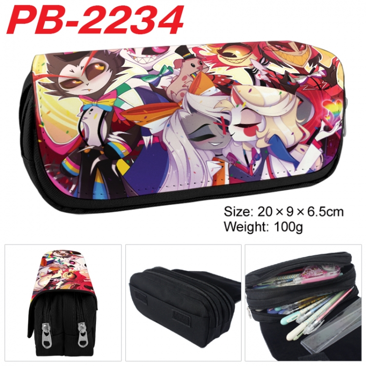 Hazbin Hotel Anime double-layer pu leather printing pencil case 20x9x6.5cm  PB-2234