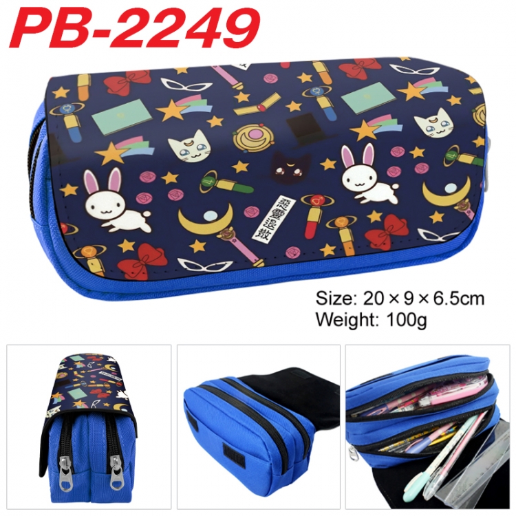 sailormoon Anime double-layer pu leather printing pencil case 20x9x6.5cm PB-2249