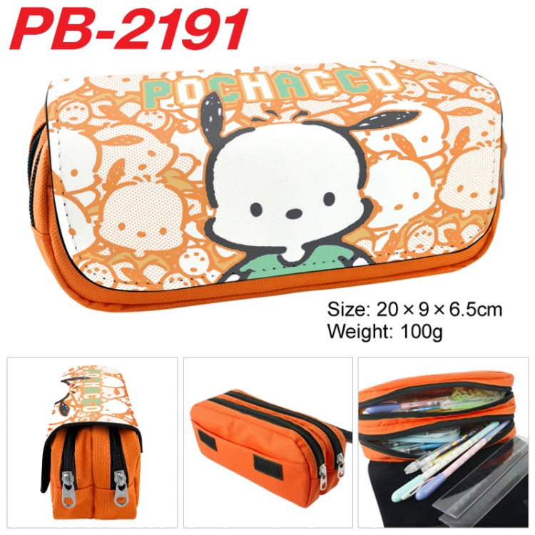 sanrio Anime double-layer pu leather printing pencil case 20x9x6.5cm  PB-2191