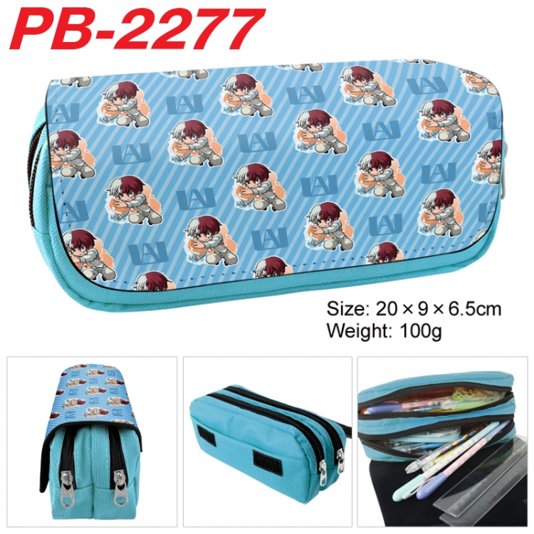 My Hero Academia Anime double-layer pu leather printing pencil case 20x9x6.5cm PB-2277