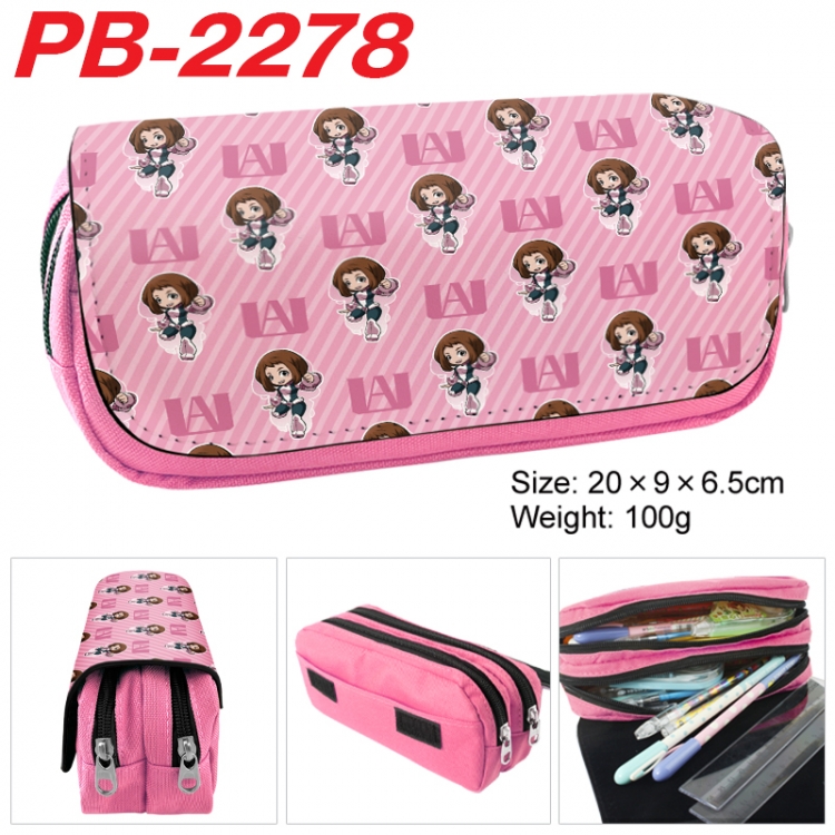 My Hero Academia Anime double-layer pu leather printing pencil case 20x9x6.5cm  PB-2278