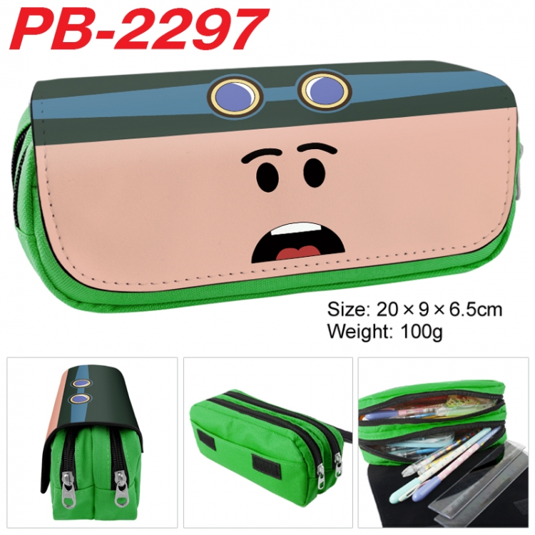 Roblox Anime double-layer pu leather printing pencil case 20x9x6.5cm PB-2297