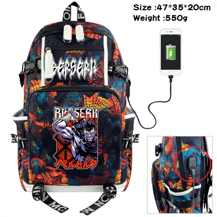 Berserk Camouflage waterproof sail fabric flip backpack student bag 47X35X20CM 550G