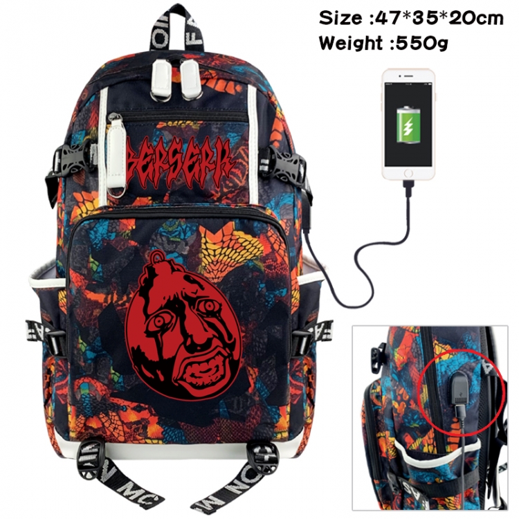 Berserk Camouflage waterproof sail fabric flip backpack student bag 47X35X20CM 550G