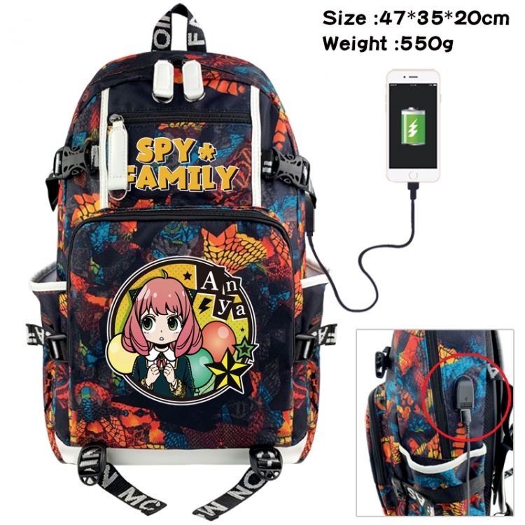 SPYxFAMILY Camouflage waterproof sail fabric flip backpack student bag 47X35X20CM 550G