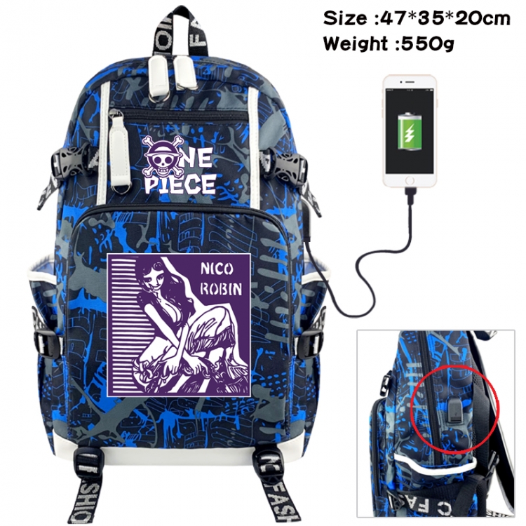 One Piece Camouflage waterproof sail fabric flip backpack student bag 47X35X20CM 550G