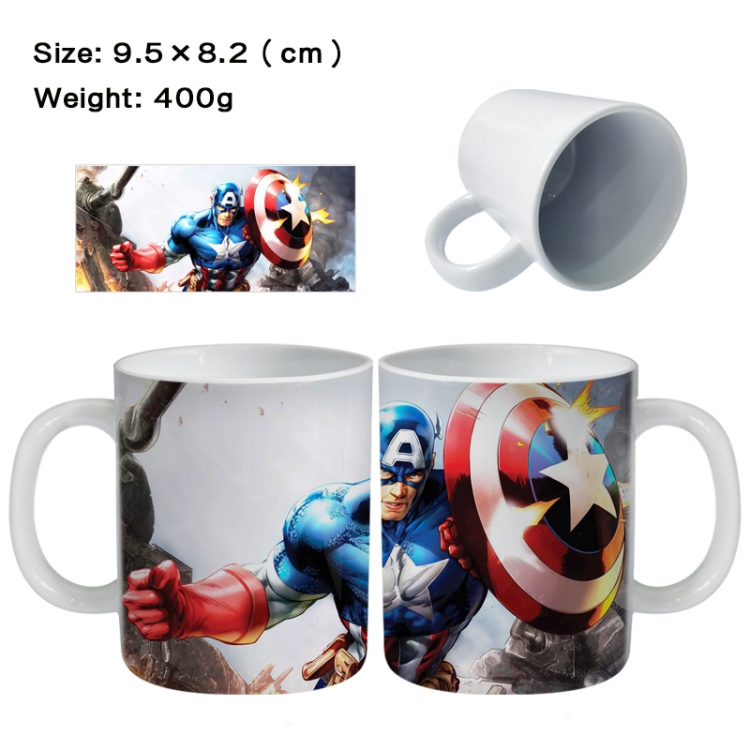 Captain America Anime peripheral ceramic cup tea cup drinking cup 9.5X8.2cm