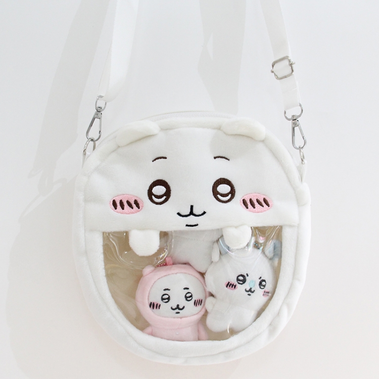 Self deprecating bear Crystal Super Soft+PP Cotton Plush Round Shoulder Bag 21x2x21cm