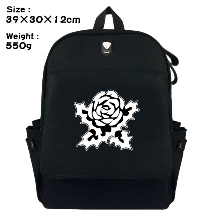 Berserk Canvas Flip Backpack Student Schoolbag Headphone Hole 39X30X12CM 