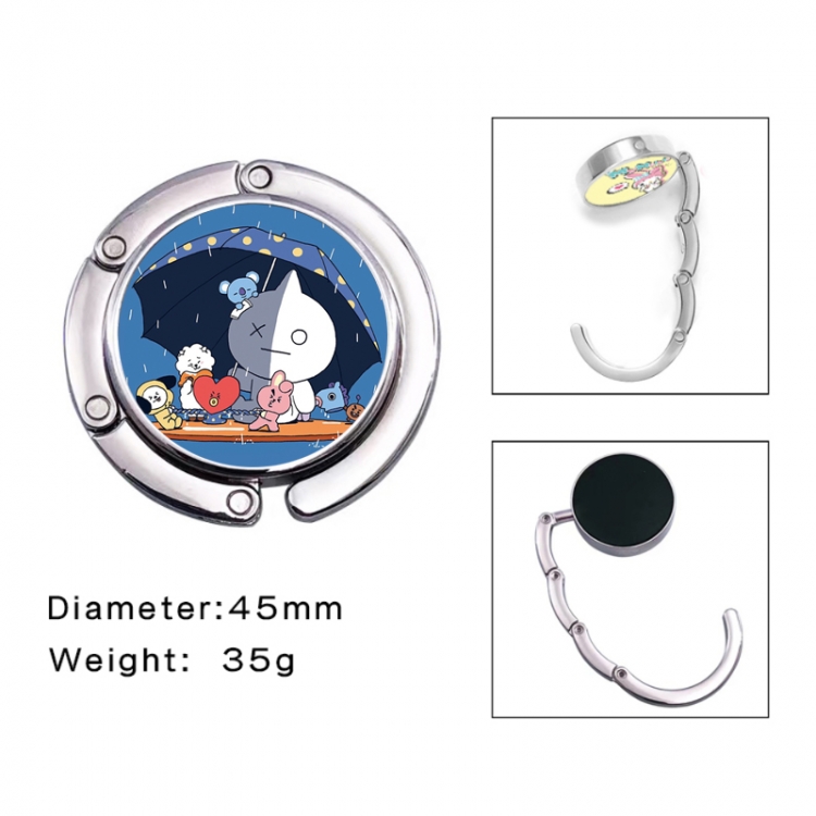 BTS Anime folding bag hanger table edge bag hook 45mm
