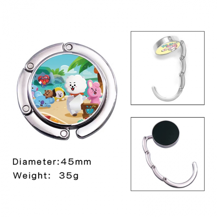 BTS Anime folding bag hanger table edge bag hook 45mm