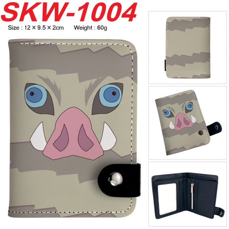 Demon Slayer Kimets Anime vertical button folding wallet 12X9.5X2CM 60g