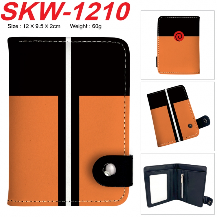 Naruto Anime vertical button folding wallet 12X9.5X2CM 60g