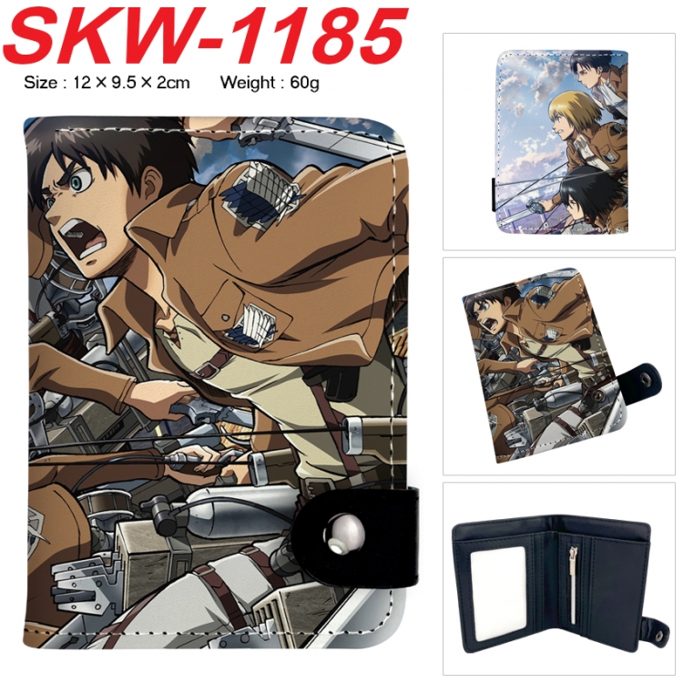 Shingeki no Kyojin Anime vertical button folding wallet 12X9.5X2CM 60g