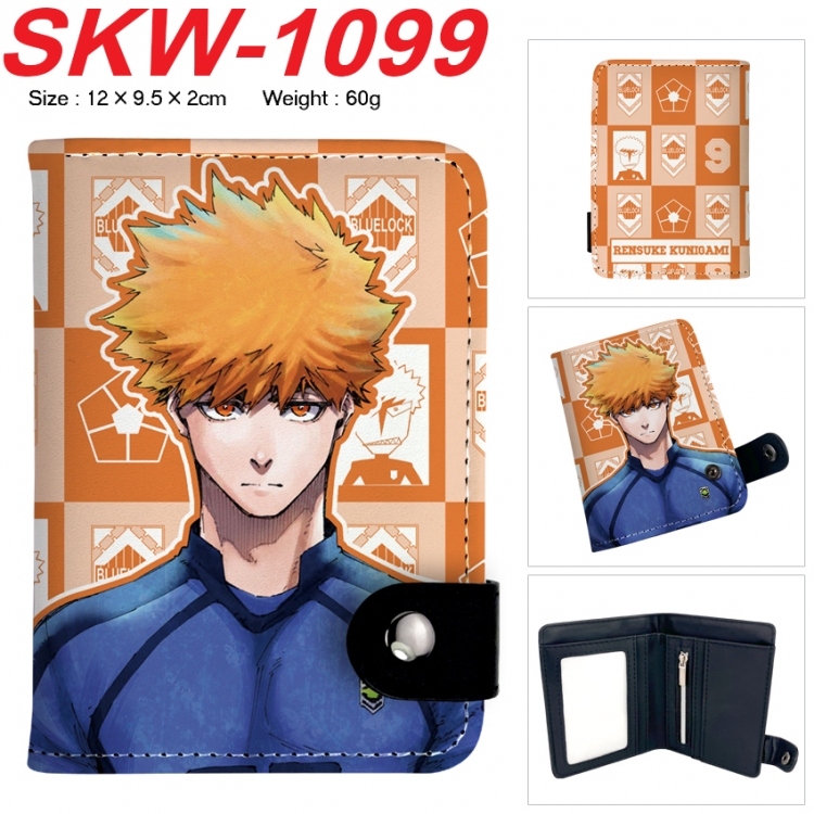BLUE LOCK Anime vertical button folding wallet 12X9.5X2CM 60g