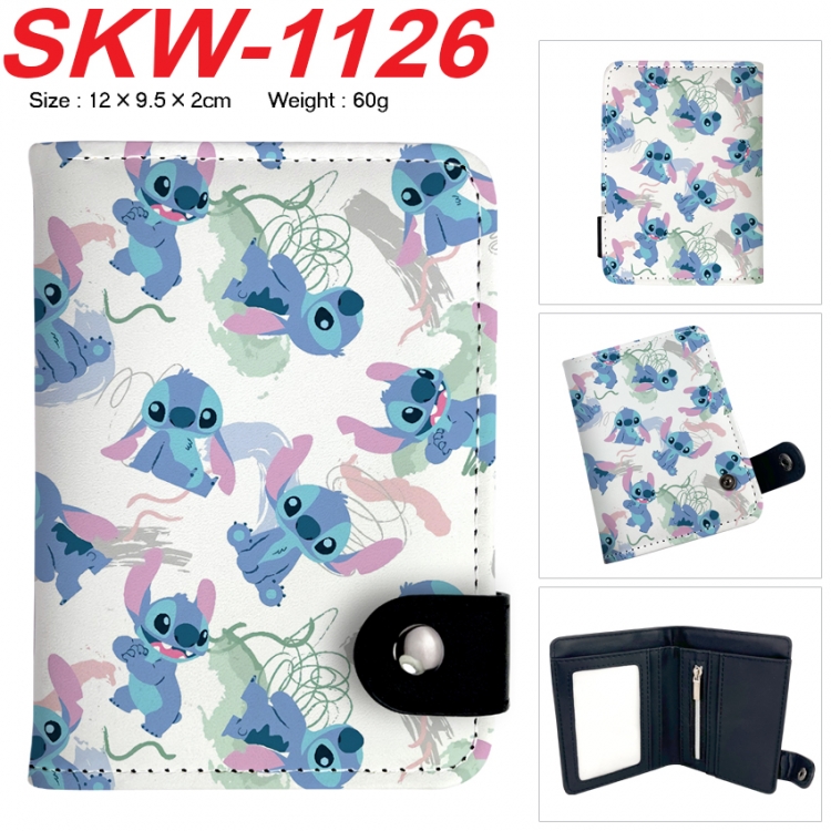 Lilo & Stitch Anime vertical button folding wallet 12X9.5X2CM 60g
