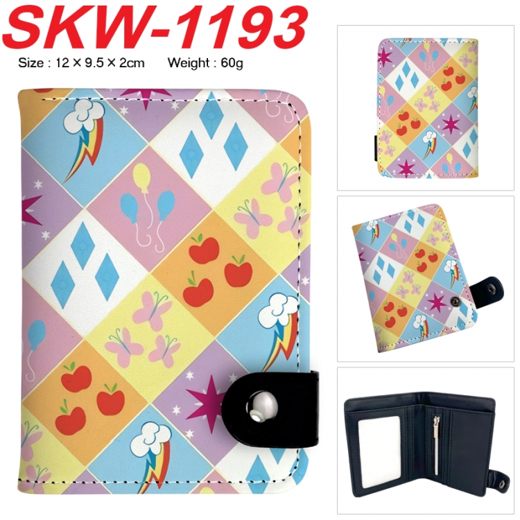 My Little Pony Anime vertical button folding wallet 12X9.5X2CM 60g
