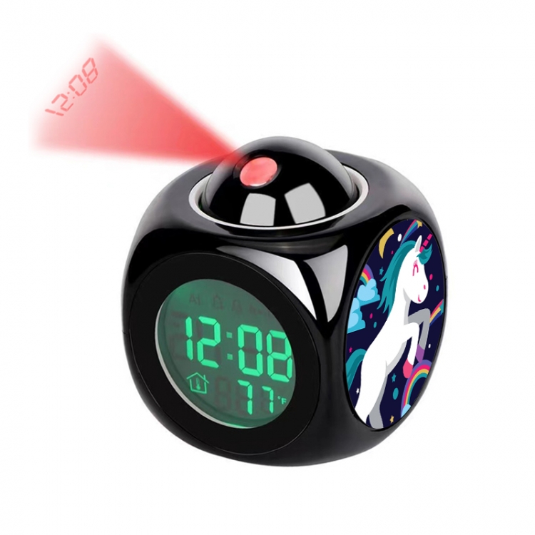 Unicorn Anime projection alarm clock electronic clock 8x8x10cm