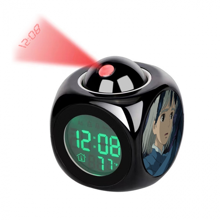 Hauru no ugoku shiro Anime projection alarm clock electronic clock 8x8x10cm
