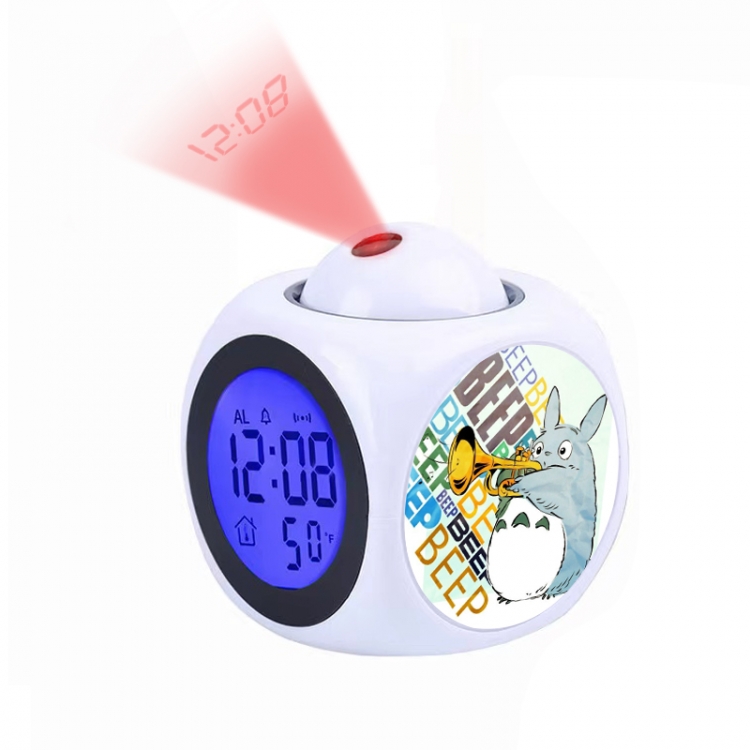 TOTORO Anime projection alarm clock electronic clock 8x8x10cm