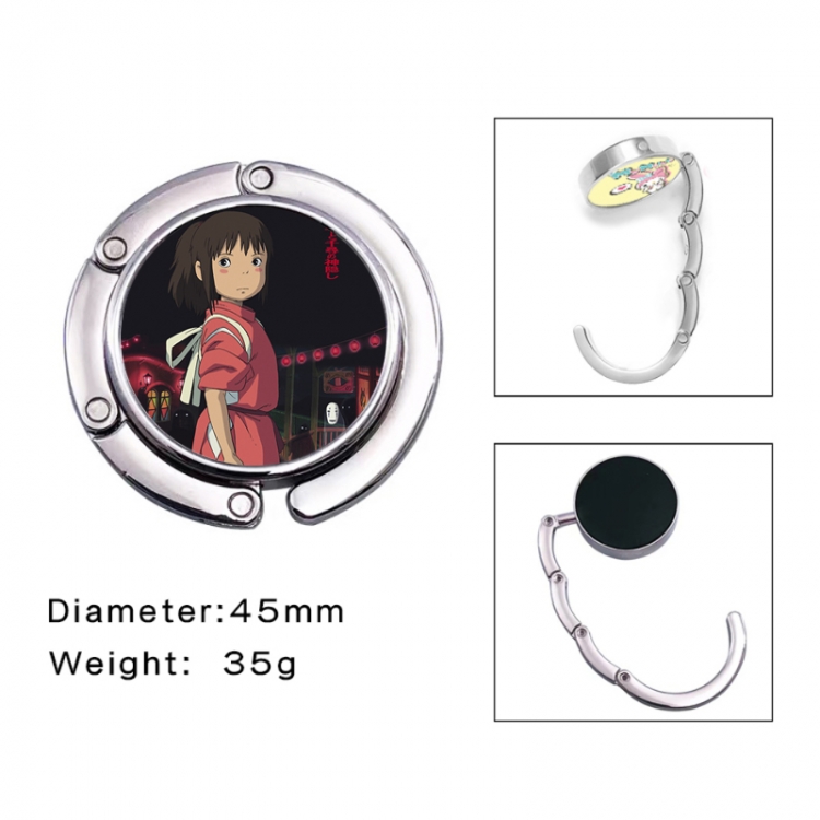 Spirited Away Anime folding bag hanger table edge bag hook 45mm