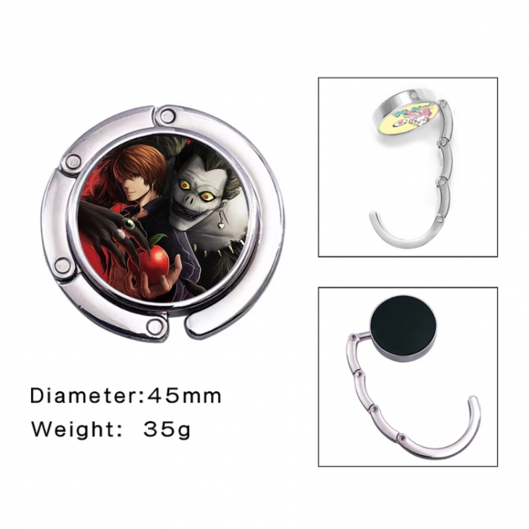 Death note Anime folding bag hanger table edge bag hook 45mm