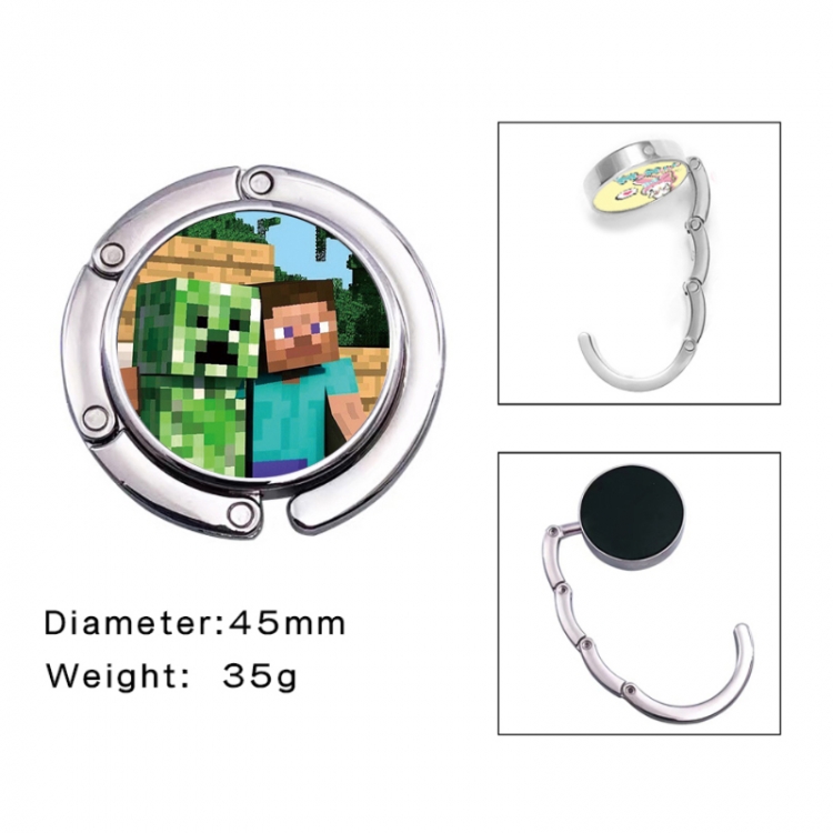 Minecraft Anime folding bag hanger table edge bag hook 45mm