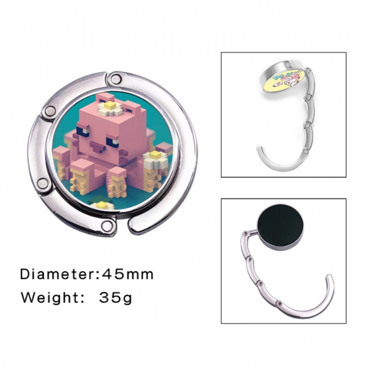 Minecraft Anime folding bag hanger table edge bag hook 45mm