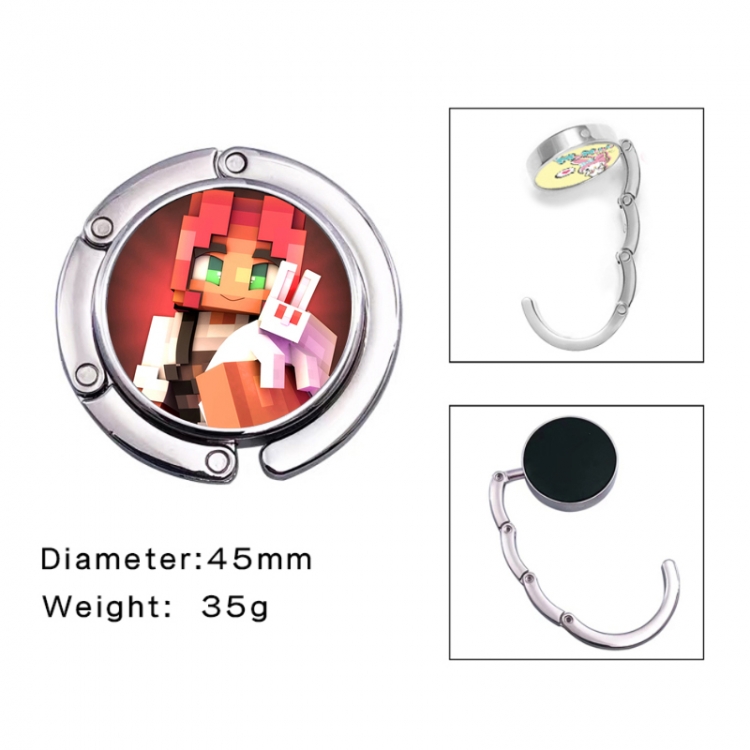 Minecraft Anime folding bag hanger table edge bag hook 45mm