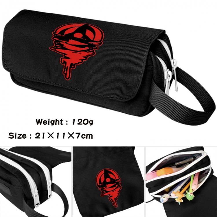  Naruto Anime waterproof canvas portable double-layer pencil bag cosmetic bag 21x11x7cm