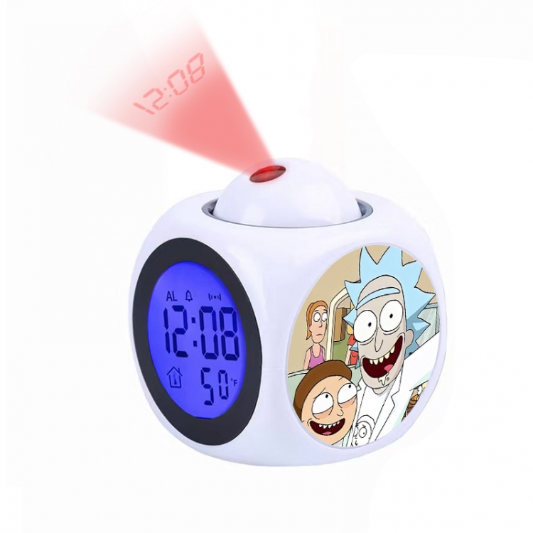 Rick and Morty Anime projection alarm clock electronic clock 8x8x10cm