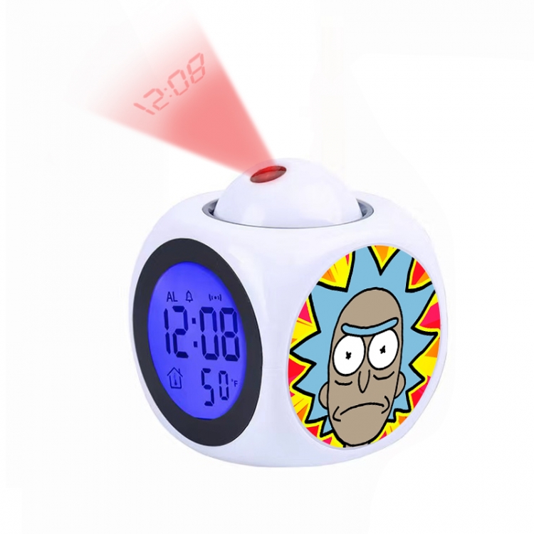 Rick and Morty Anime projection alarm clock electronic clock 8x8x10cm