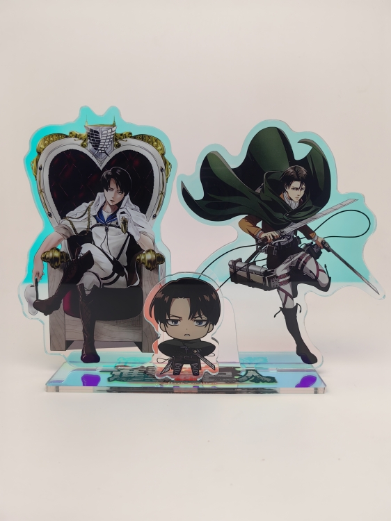 Shingeki no Kyojin Sandwich acrylic rainbow effect triple insertion acrylic Standing Plates 15cm 15cm 6cm