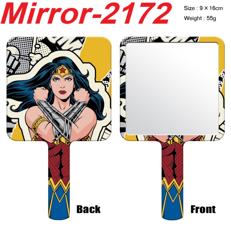 Superheroes Anime peripheral UV printing handle small mirror portable makeup mirror 9x16cm