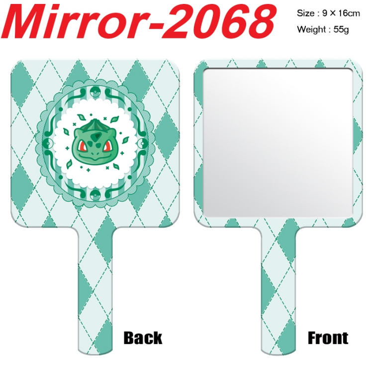 Pokemon Anime peripheral UV printing handle small mirror portable makeup mirror 9x16cm