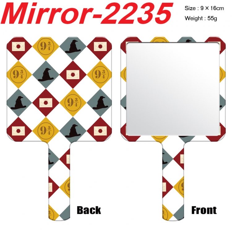 Harry Potter Anime peripheral UV printing handle small mirror portable makeup mirror 9x16cm