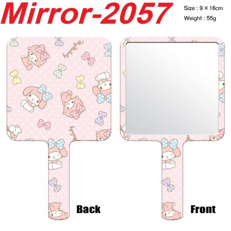 sanrio Anime peripheral UV printing handle small mirror portable makeup mirror 9x16cm