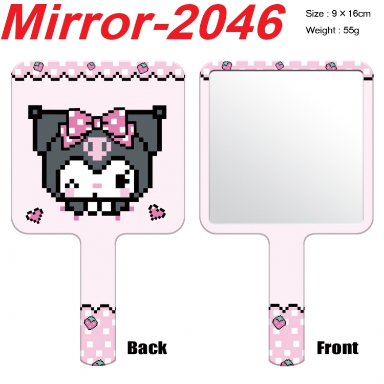 sanrio Anime peripheral UV printing handle small mirror portable makeup mirror 9x16cm