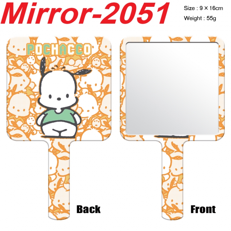 sanrio Anime peripheral UV printing handle small mirror portable makeup mirror 9x16cm