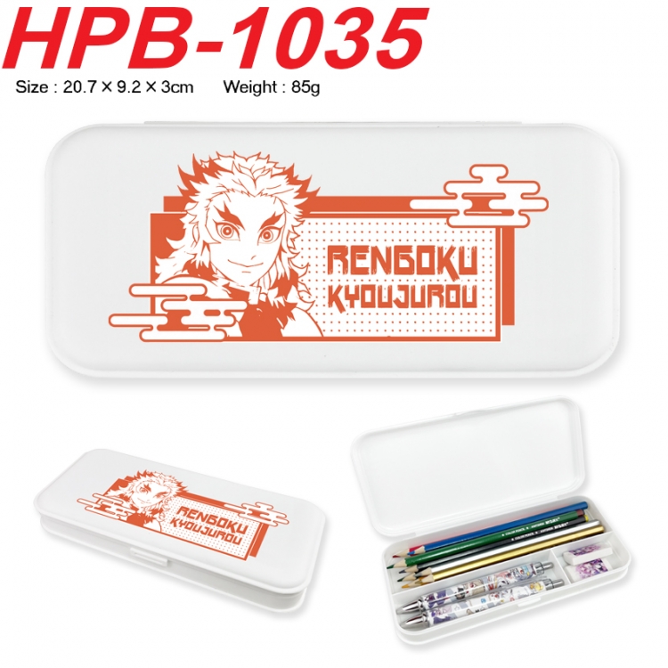 Demon Slayer Kimets Anime peripheral square UV printed PE material stationery box 20.7X9.2X3CM