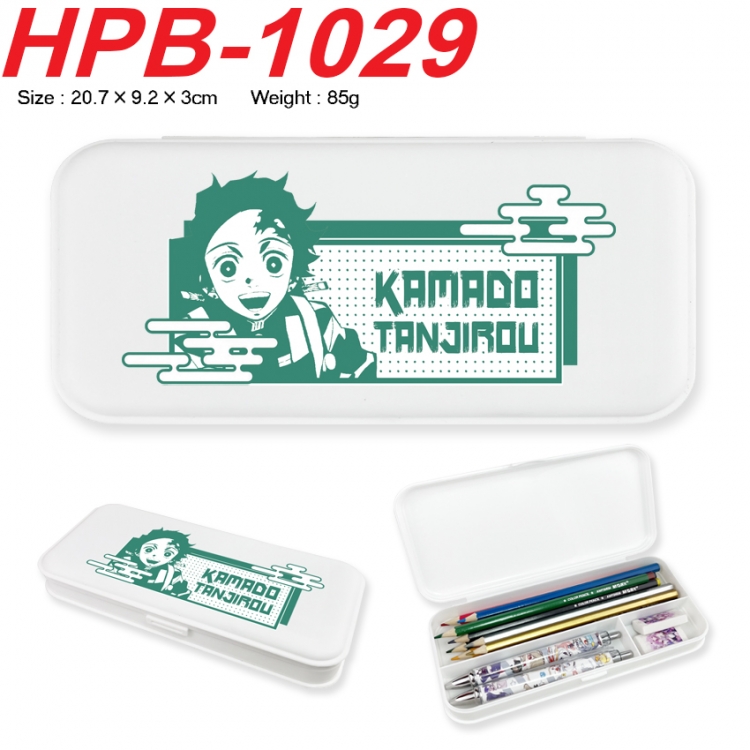 Demon Slayer Kimets Anime peripheral square UV printed PE material stationery box 20.7X9.2X3CM