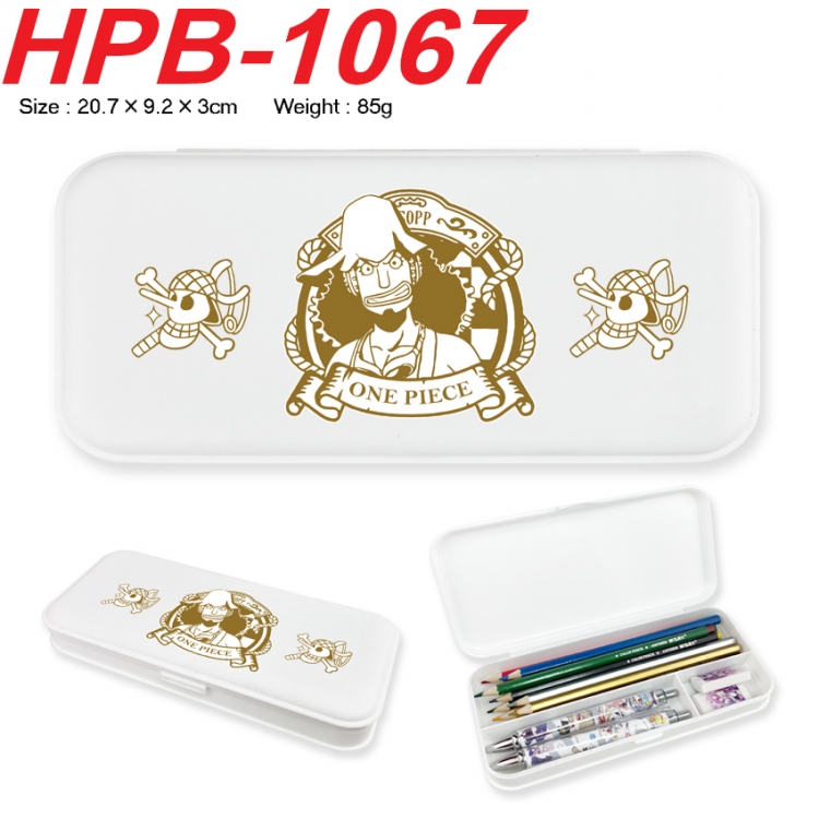 One Piece Anime peripheral square UV printed PE material stationery box 20.7X9.2X3CM