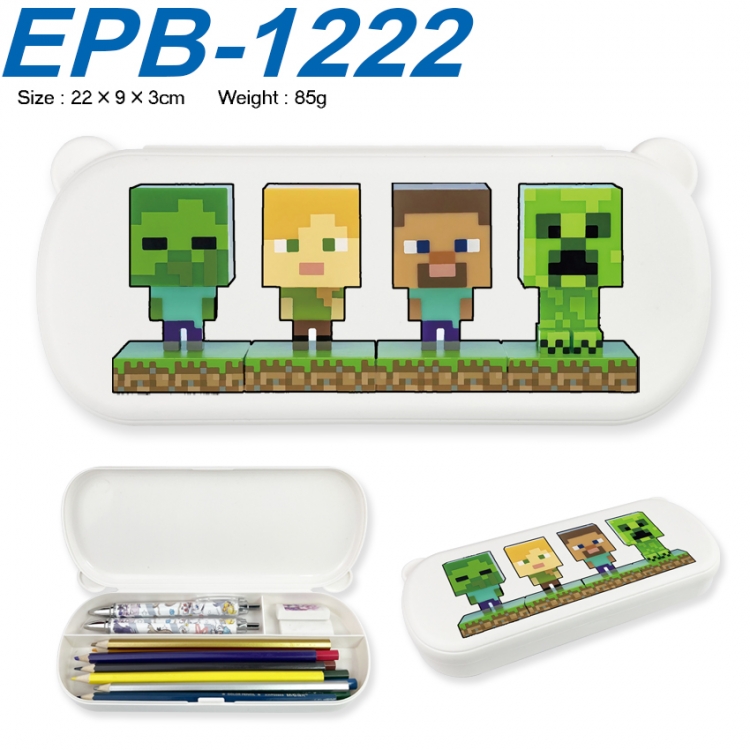 Minecraft Anime peripheral UV printed PP material stationery box 22X9X3CM