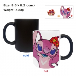 Lilo & Stitch Anime peripherals color changing ceramic cup tea cup mug 9.5X8.2cm