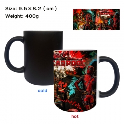 Deadpool Anime peripherals color changing ceramic cup tea cup mug 9.5X8.2cm