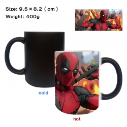 Deadpool Anime peripherals color changing ceramic cup tea cup mug 9.5X8.2cm