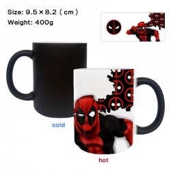 Deadpool Anime peripherals color changing ceramic cup tea cup mug 9.5X8.2cm