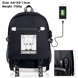 BLUE LOCK canvas USB backpack ...