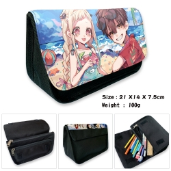 Toilet-bound Hanako-kun Anime Velcro canvas zipper pencil case Pencil Bag 21×14×7.5cm