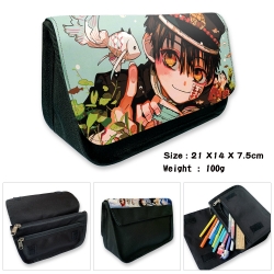 Toilet-bound Hanako-kun Anime Velcro canvas zipper pencil case Pencil Bag 21×14×7.5cm